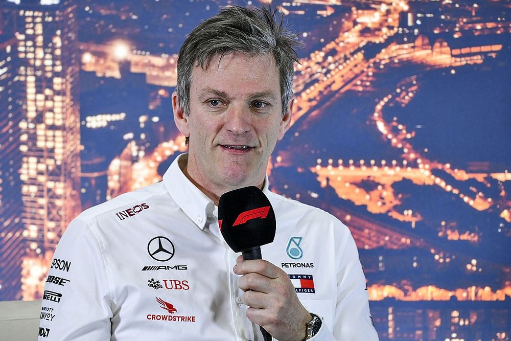 James Allison, Director T&eacute;cnico de Mercedes AMG en la conferencia de prensa  