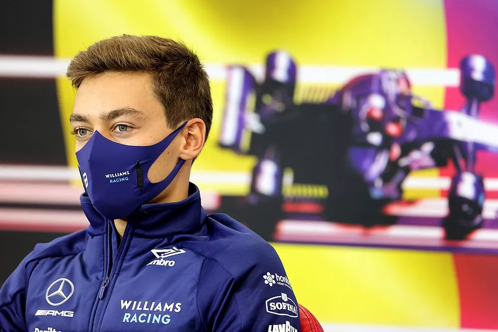 George Russell, Williams, in the press conference
