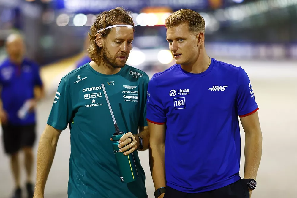 Sebastian Vettel, Aston Martin, Mick Schumacher, Haas F1 Team, paseo por la pista