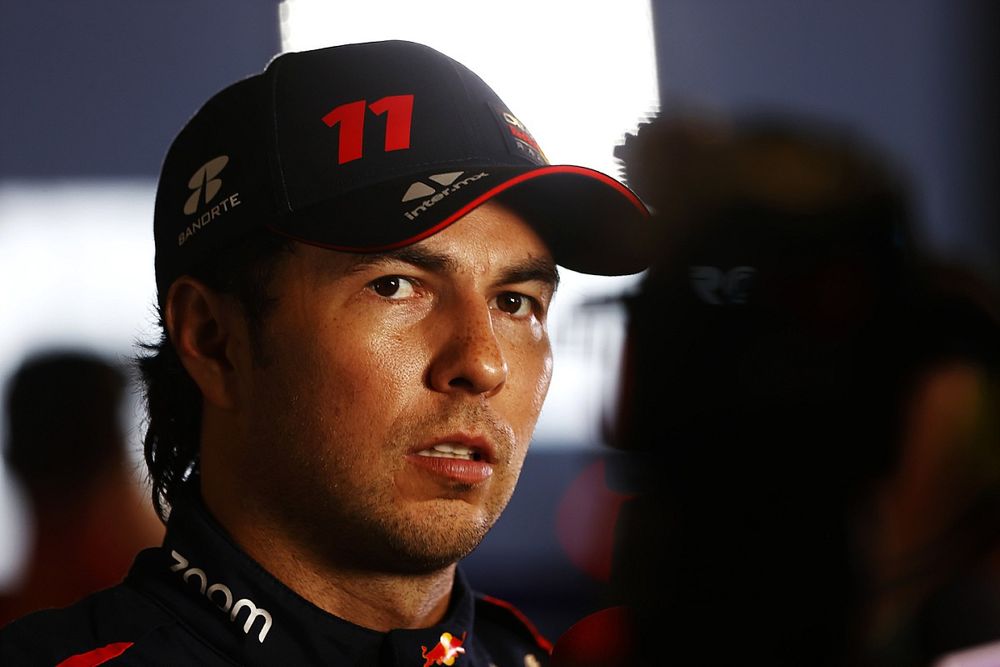 Sergio Pérez, Red Bull Racing, es entrevistado tras la clasificación