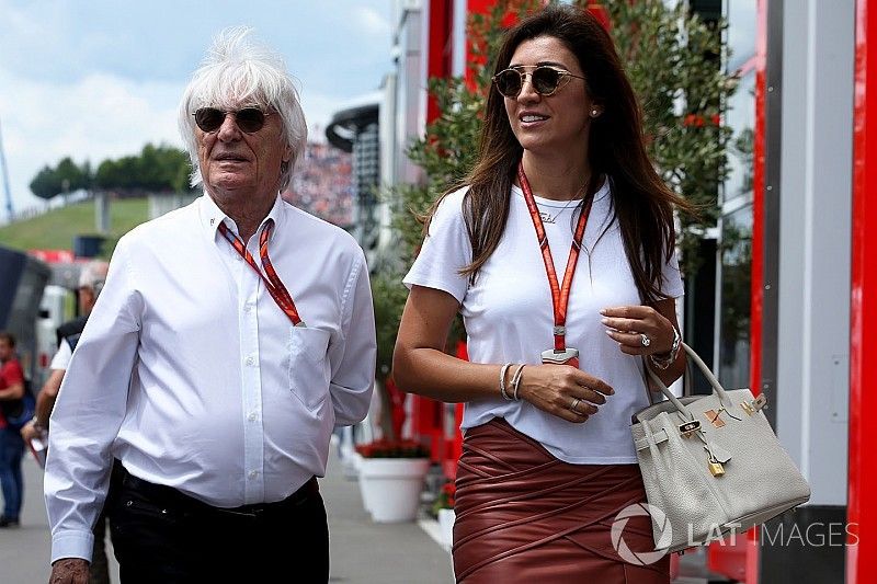Bernie Ecclestone, Chairman Emeritus of Formula 1, his wife
