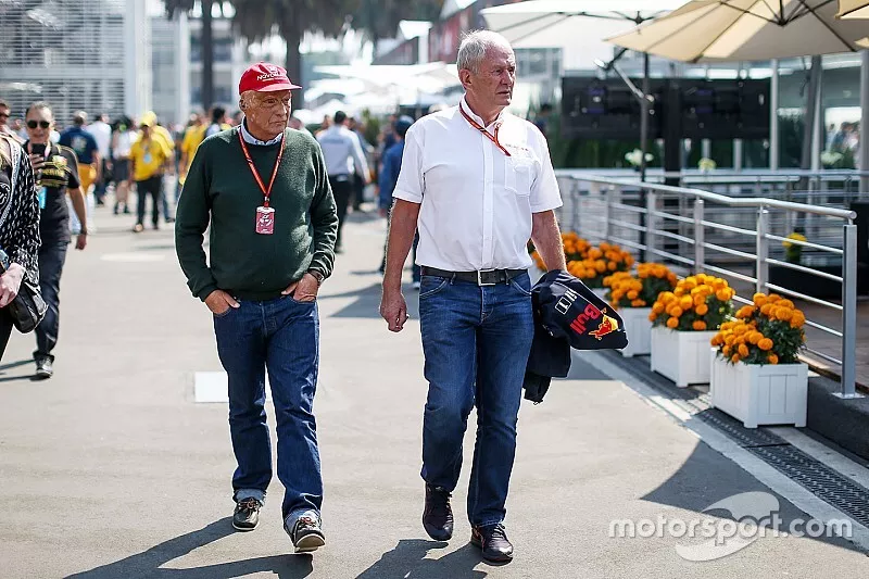 Niki Lauda, Mercedes AMG F1 Non-Executive Chairman and Dr Helmut Marko, Red Bull Motorsport Consultant
