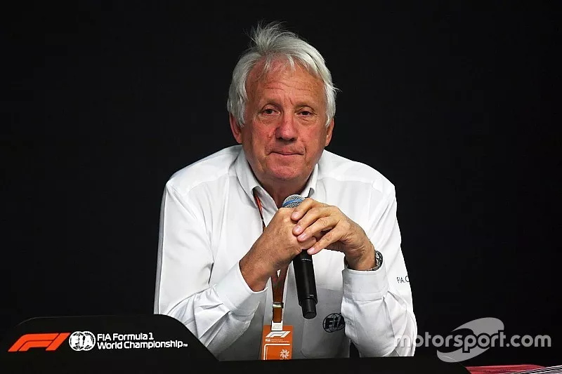 Charlie Whiting, FIA Delegate in a Press Conference