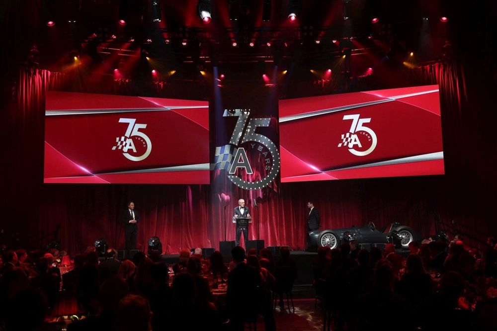 Dermot O'Leary on stage during the Autosport Awards 2025