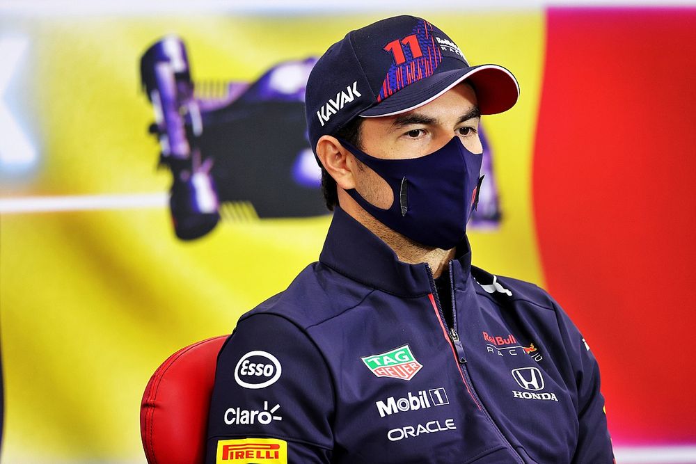 Sergio Perez, Red Bull Racing, in the Press Conference