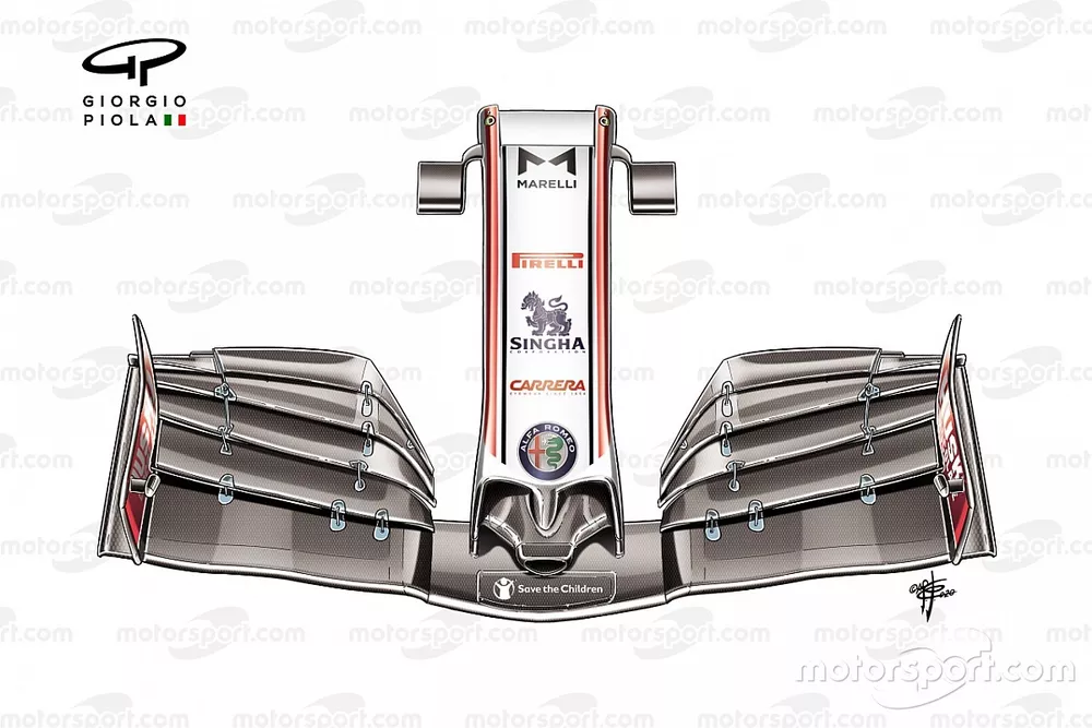 Alfa Romeo Racing C39 aler&oacute;n delantero