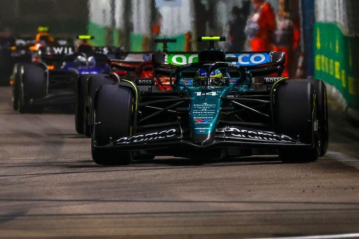 Fernando Alonso, Aston Martin AMR24, Charles Leclerc, Ferrari SF-24, Franco Colapinto, Williams FW46