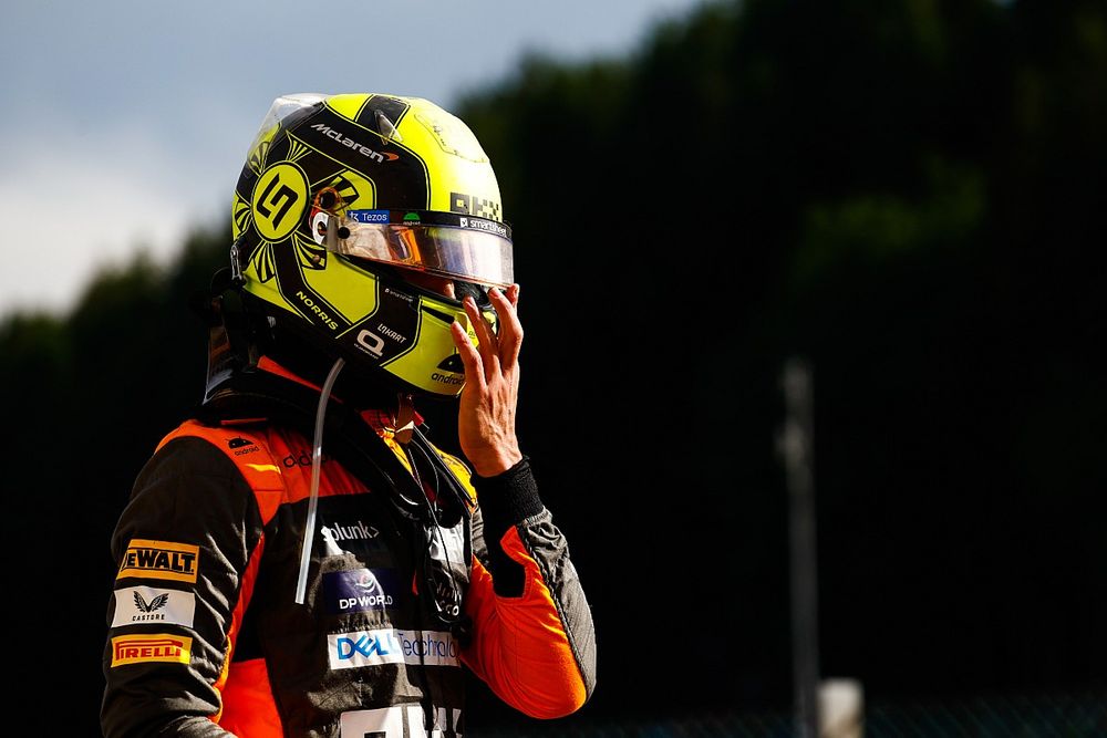 Lando Norris, McLaren, in Parc Ferme after the Sprint