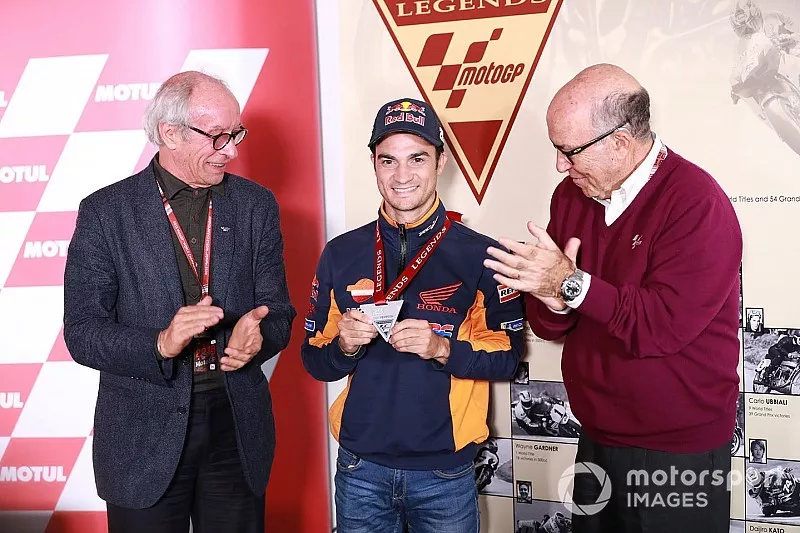 Vito Ippolito, Pr&eacute;sident de la FIM, Dani Pedrosa, Repsol Honda Team, Carmelo Ezpeleta, PDG de Dorna Sports