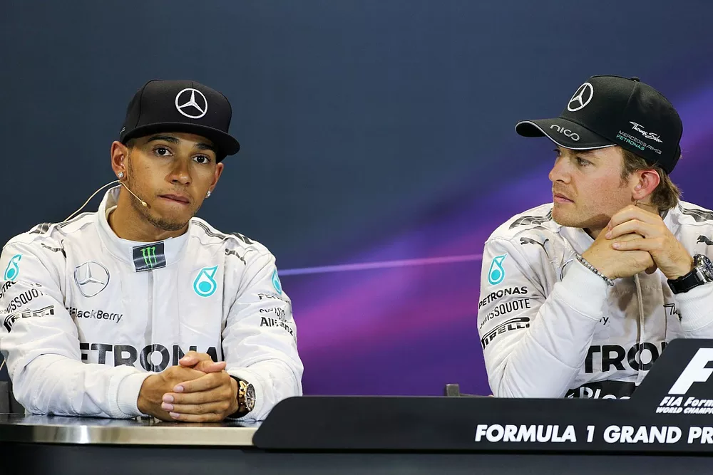Press conference: race winner Nico Rosberg, Mercedes F1, second place Lewis Hamilton, Mercedes F1 W05
