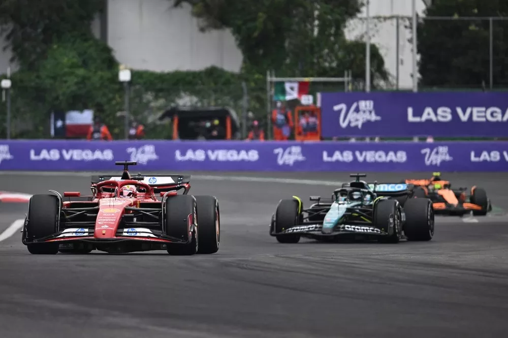 Charles Leclerc, Ferrari SF-24, Lance Stroll, Aston Martin AMR24, Lando Norris, McLaren MCL38