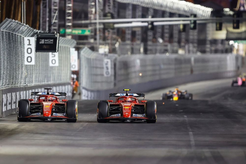 Carlos Sainz, Ferrari SF-24 overtakes Charles Leclerc, Ferrari SF-24 