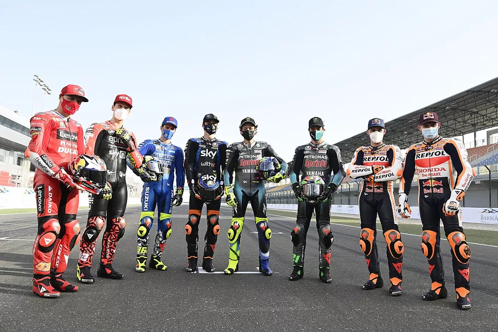 Jack Miller, Ducati Team, Lorenzo Savadori, Aprilia Racing Team Gresini, Joan Mir, Team Suzuki MotoGP, Luca Marini, Esponsorama Racing, Valentino Rossi, Petronas Yamaha SRT, Franco Morbidelli, Petronas Yamaha SRT, Pol Espargaró, Repsol Honda Team, Stefan Bradl, Repsol Honda Team
