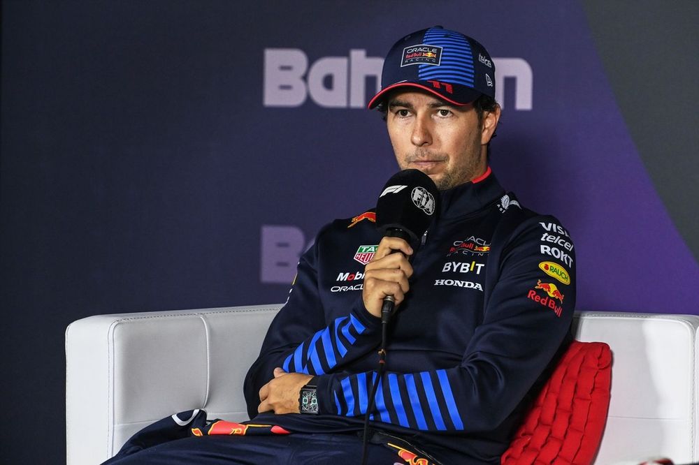 Sergio Perez, Red Bull Racing, 2nd position, in the Press Conference
