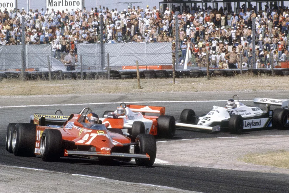 Gilles Villeneuve, Ferrari; Jacques Laffite, Ligier; John Watson, McLaren; Carlos Reutemann, Williams