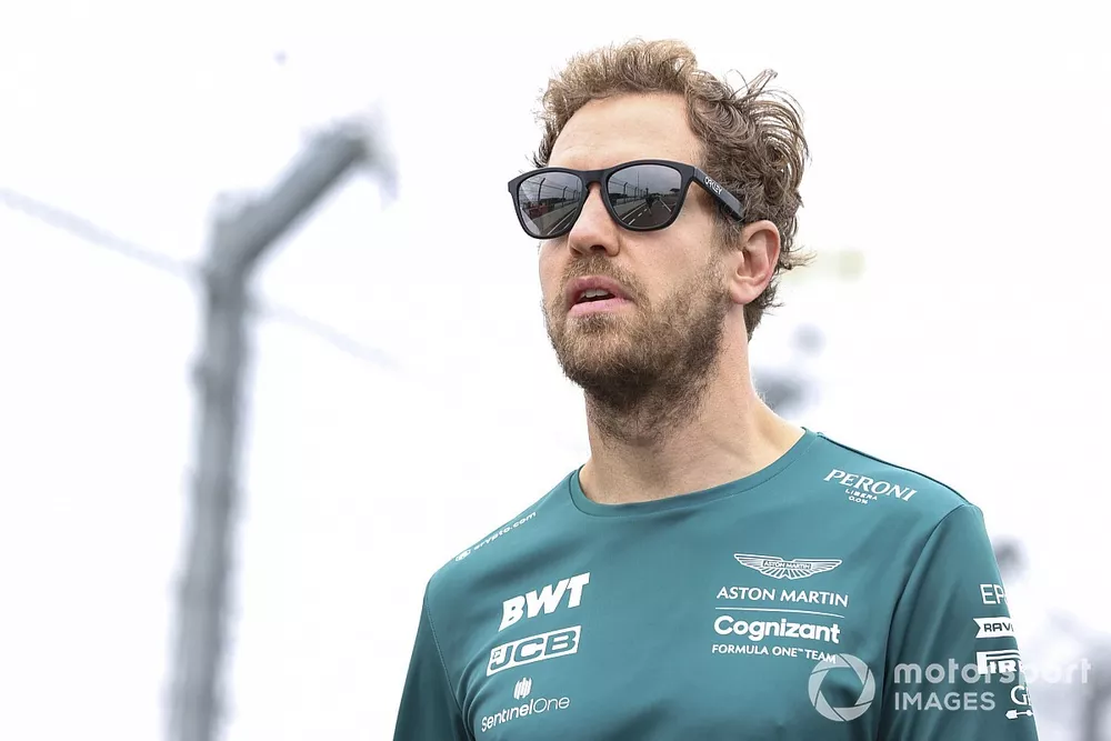 Sebastian Vettel, Aston Martin walks the track