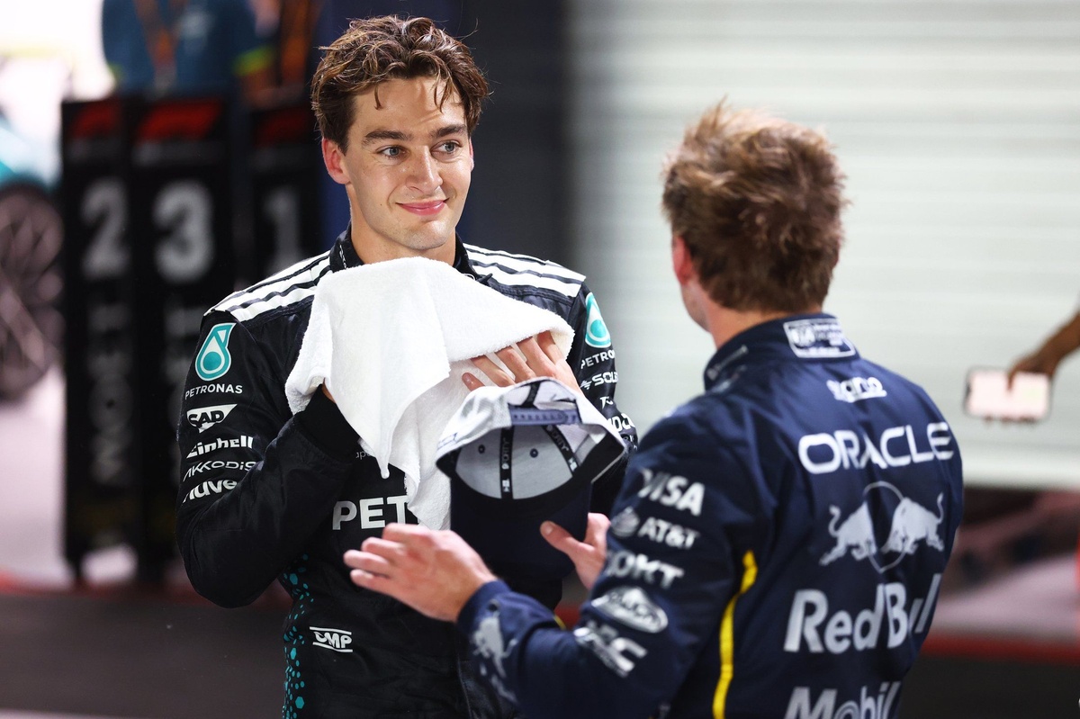 Russell no se confía: «La pole es favorable, pero Verstappen es muy bueno» 