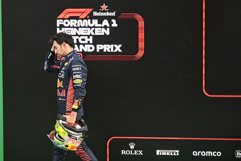 Sergio P&eacute;rez, Red Bull Racing, en Parc Ferme