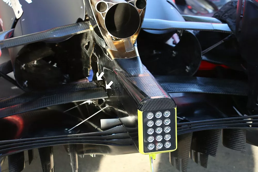 Il retrotreno della Red Bull Racing RB16 
