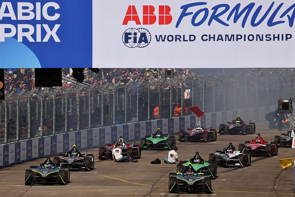 Protestors climbing onto the track