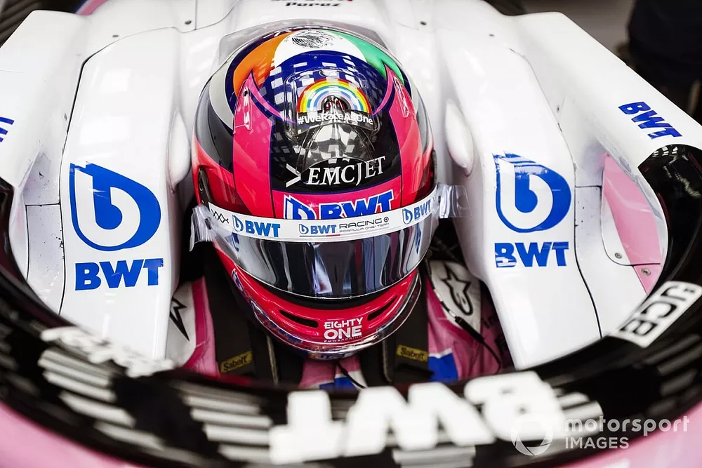 Sergio Perez, Racing Point, dans son cockpit