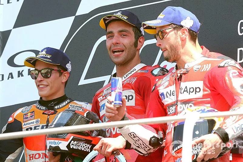 Podium: race winner Danilo Petrucci, Ducati Team, second place Marc Marquez, Repsol Honda Team, third place Andrea Dovizioso, Ducati Team