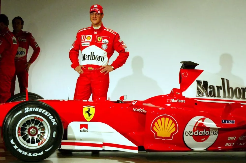 Michael Schumacher with the new Ferrari F2004