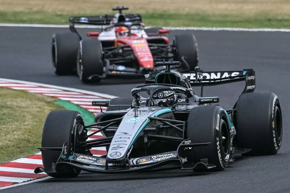 Charles Leclerc, Ferrari, George Russell, Mercedes