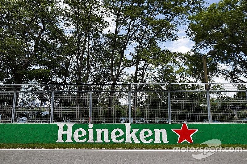 Heineken branding on the edge of the track