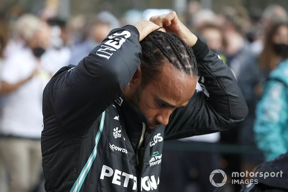 Lewis Hamilton, Mercedes, on the grid