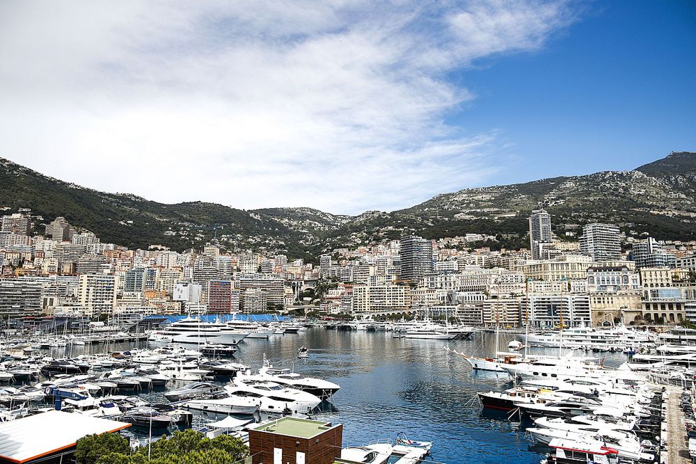 Yachts in the harbour and the Monaco skyline beyond