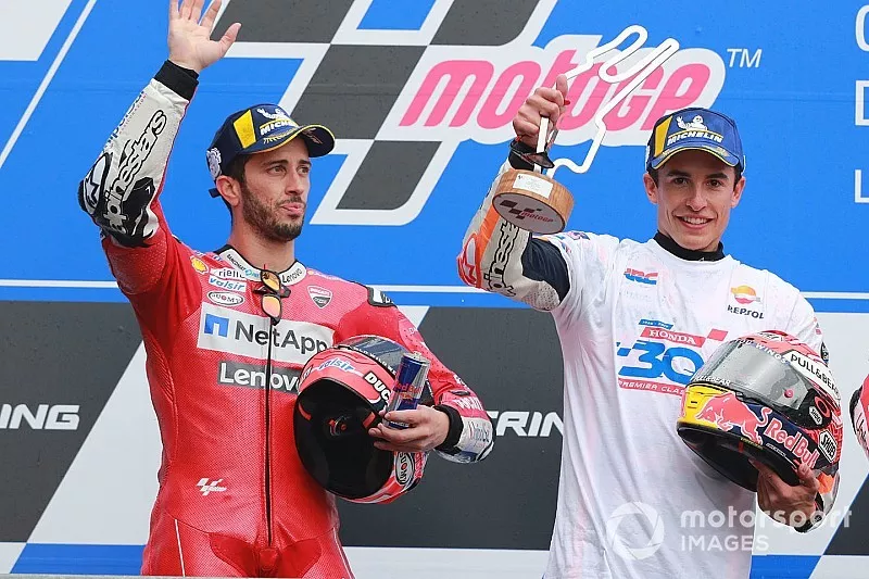 Podium: race winner Marc Marquez, Repsol Honda Team, second place Andrea Dovizioso, Ducati Team