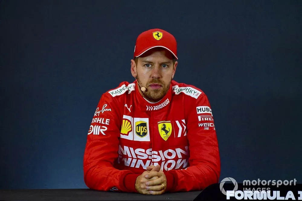 Sebastian Vettel, Ferrari, en conférence de presse après les qualifications