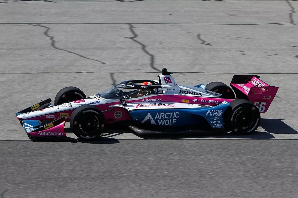 David Malukas at the Milwaukee Mile Open Test