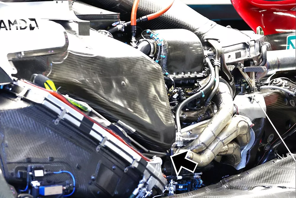 Dettaglio tecnico Mercedes W13