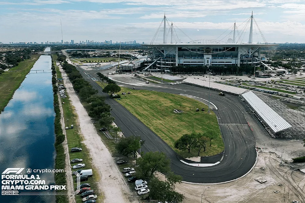 Miami track drone overview