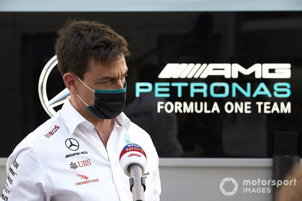 Toto Wolff, Executive Director (Business), Mercedes AMG, is interviewed for Sky Sports F1