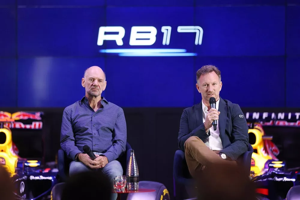 Adrian Newey, jefe t&eacute;cnico de Red Bull Racing, Christian Horner, director de Red Bull Racing