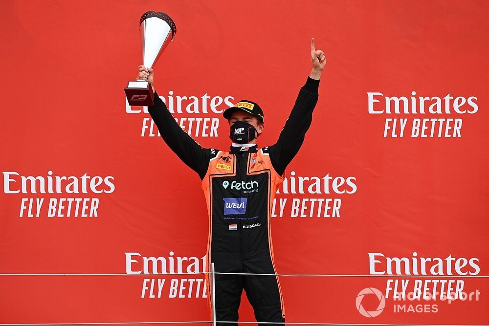 Bent Viscaal, MP Motorsport celebrates on the podium