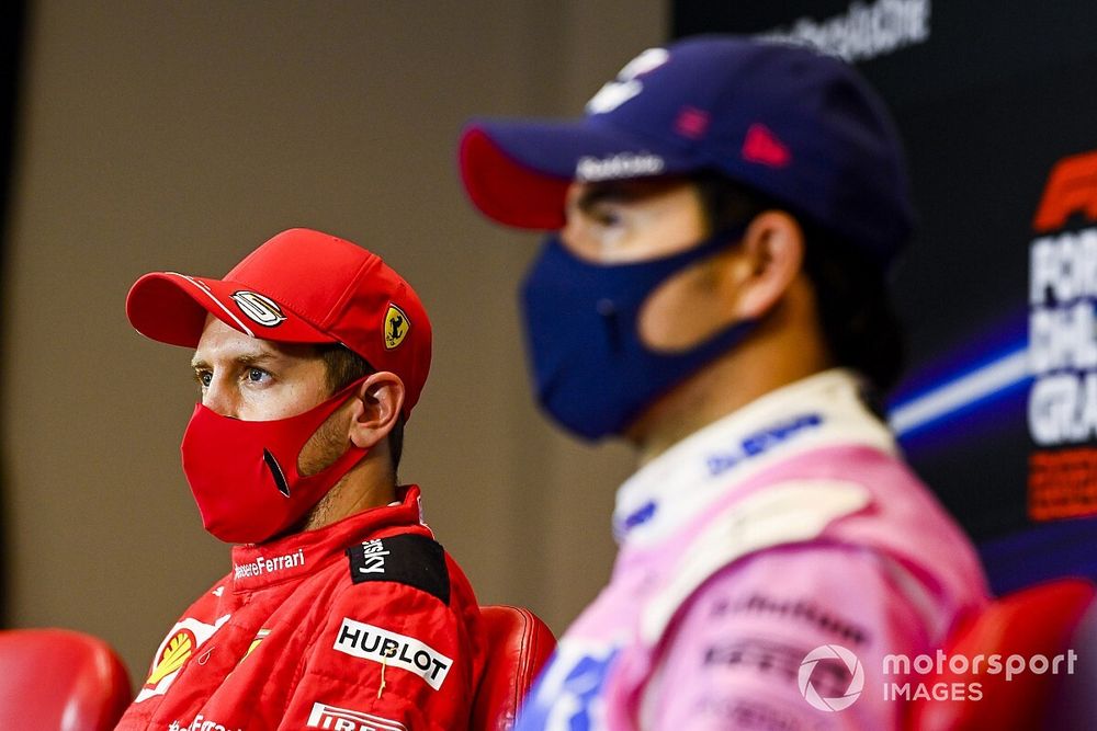 Sebastian Vettel, Ferrari in the press conference 