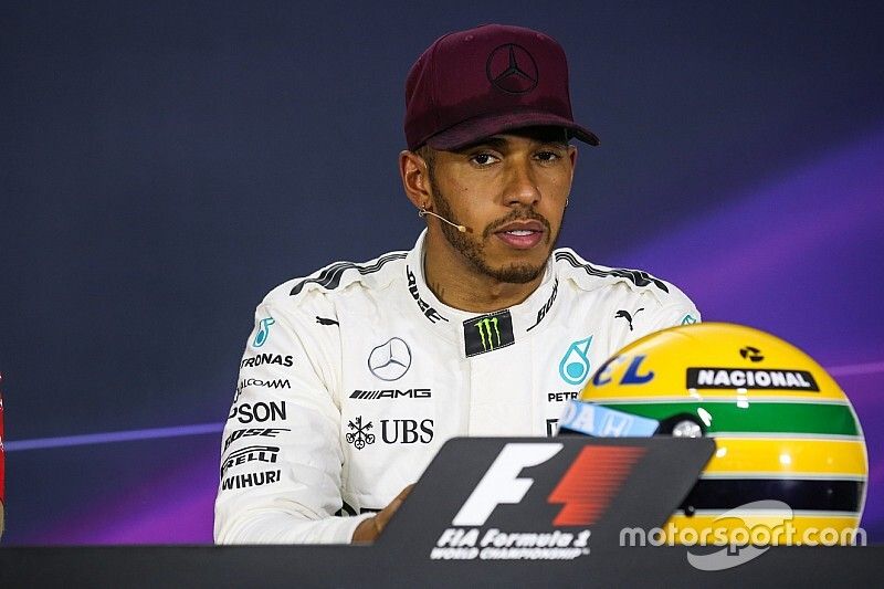 Polesitter Lewis Hamilton, Mercedes AMG F1 in the Press Conference
