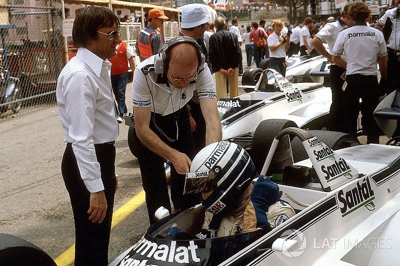 Riccardo Patrese, Brabham BT49D Ford y Bernie Ecclestone