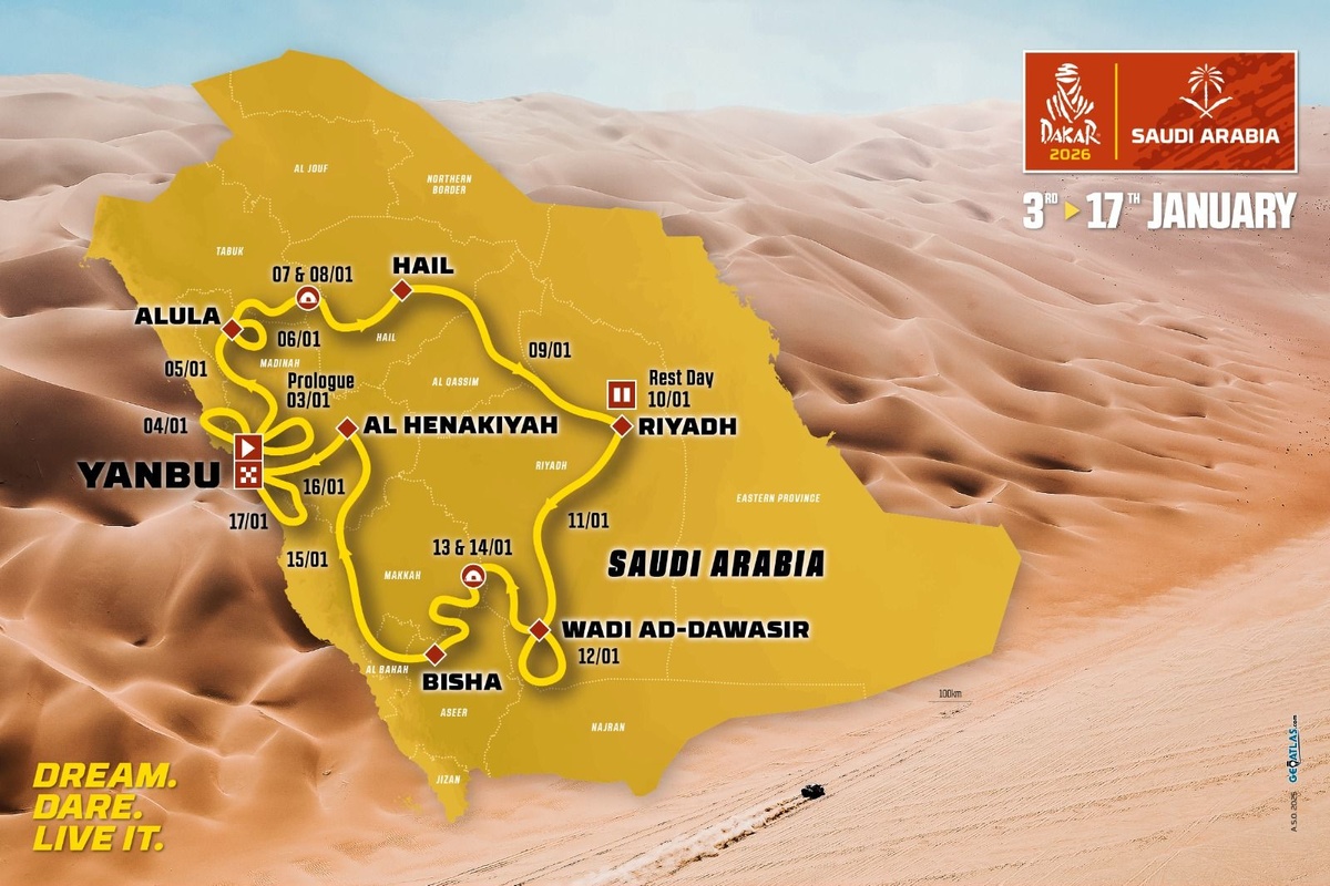 Dakar | Ecco il percorso 2026: non c'è la Tappa di 48h, ma una doppia marathon