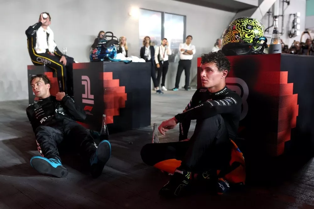 Lando Norris, McLaren, George Russell, Mercedes