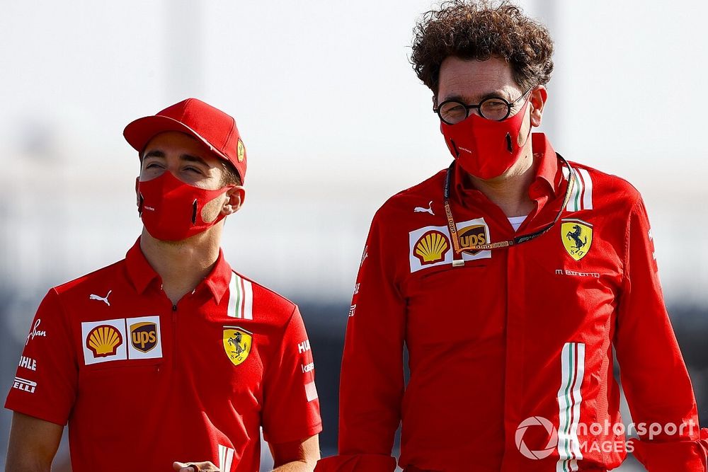 Charles Leclerc, Ferrari and Mattia Binotto, Team Principal Ferrari 