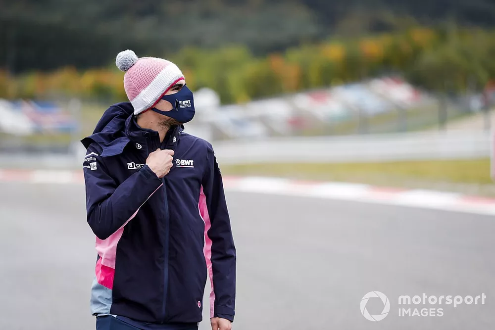 Lance Stroll, Racing Point walks the track
