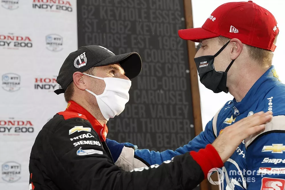 Will Power, Team Penske Chevrolet, podium, celebration, Josef Newgarden, Team Penske Chevrolet