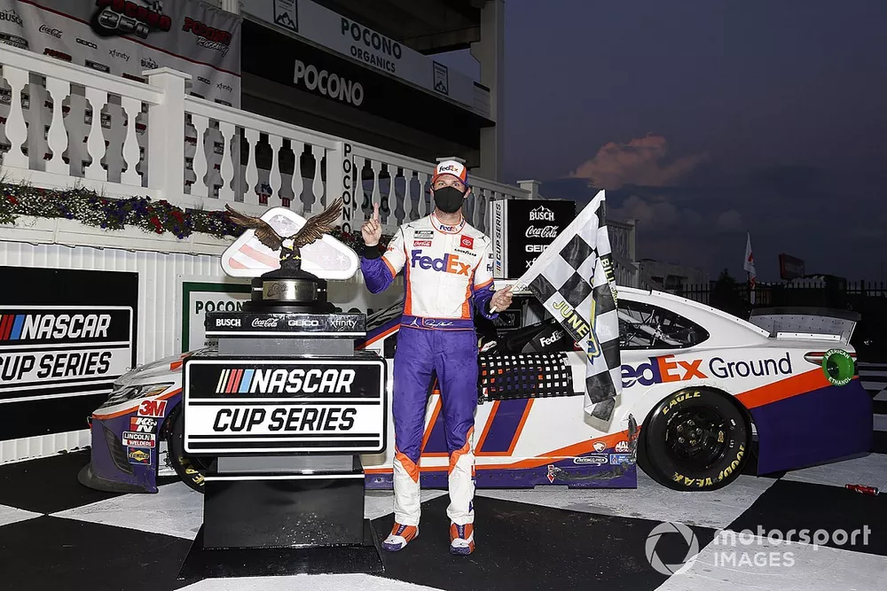 Race Winner Denny Hamlin, Joe Gibbs Racing, Toyota Camry