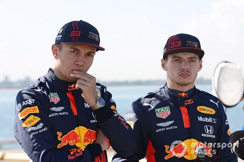 Alex Albon, Red Bull Racing and Max Verstappen, Red Bull Racing at a Red Bull event Grand Pier in St Kilda