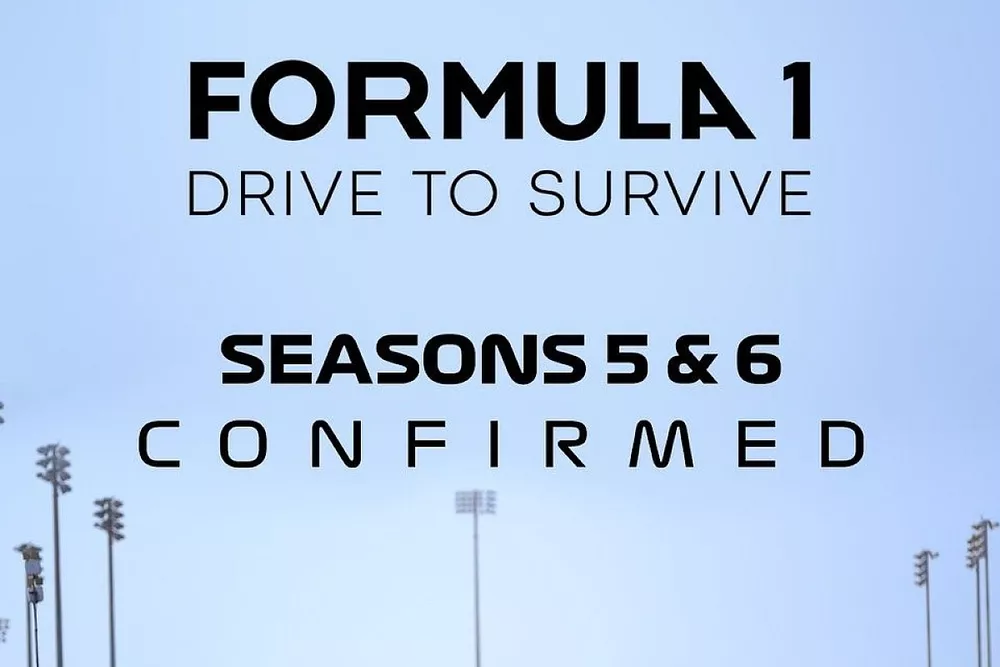 Cartel del anuncio de confirmaci&oacute;n de Drive to Survive temporada 5 y 6